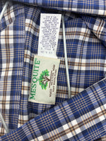 New Men’s Mesquite Blue Flannel Long Sleeve Peal Snap 3XL E-57