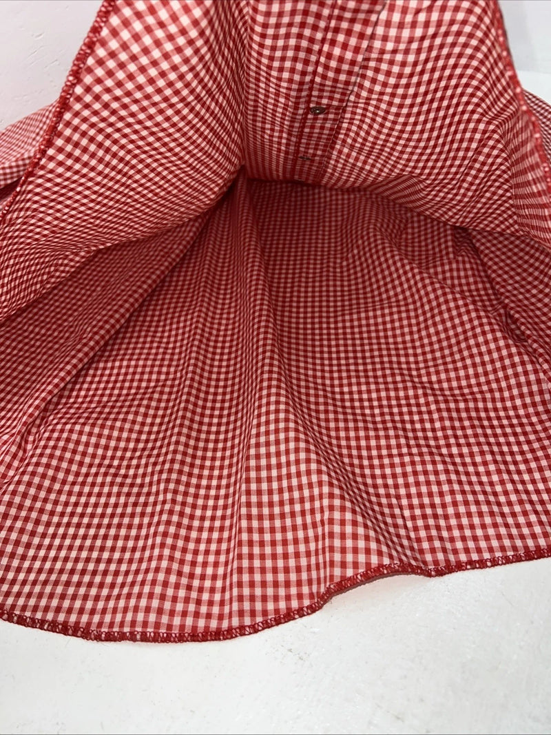 New Men’s Red Plaid Petal Snap Permanent-press Long Sleeve Shirt. 20x35 3XL G-73