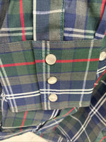 New Men’s ELY Plains Green Plaid Long Sleeve Pearl Snap 14.5 Small X-34