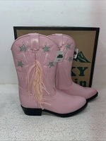 New Kids Pink With Fringe Smoky Mountain Cowboy Boots. 1058 C 13.5 13 1/2. 23-67