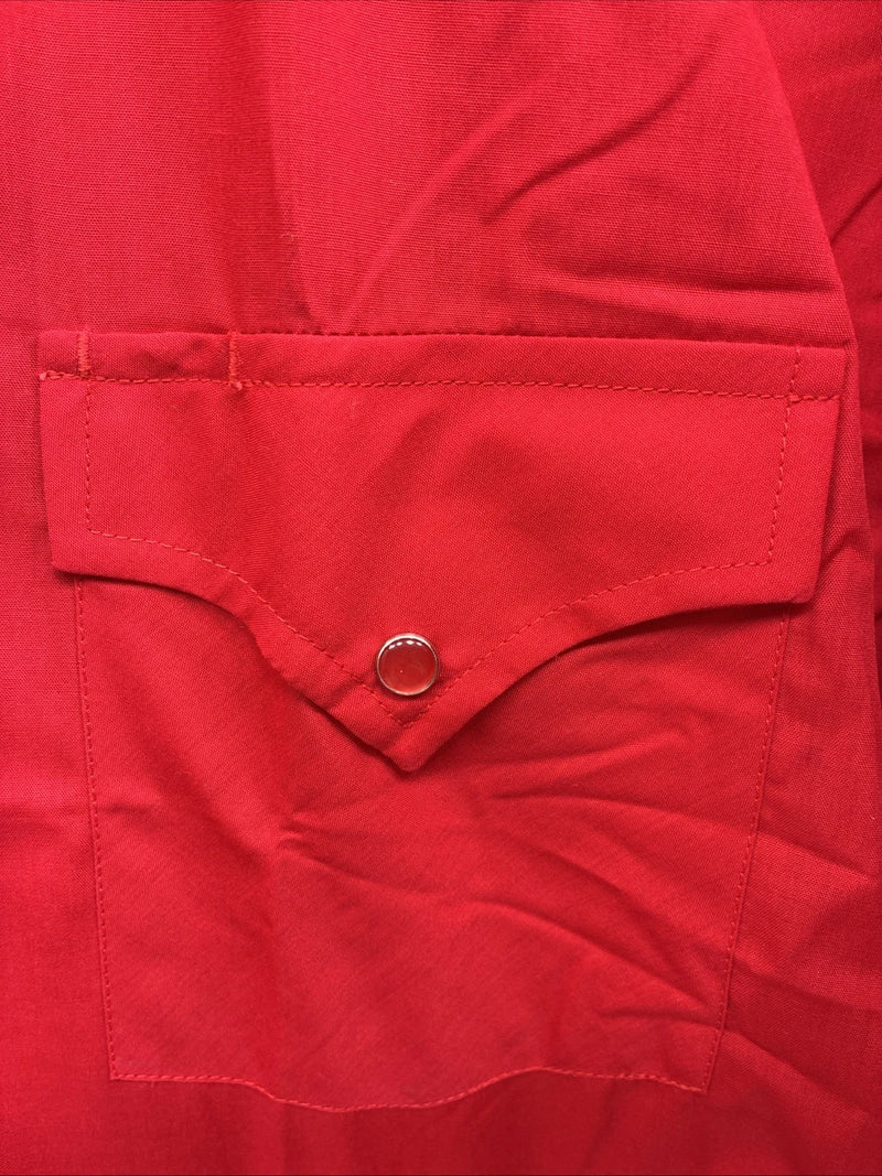 New Men’s ELY Cattleman Red Short Sleeve Pearl Snap 18.5 2XL R-12