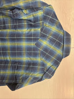 New Men’s Champion Westerns Blue Green Plaid Long Sleeve Pearl Snap Small R-22