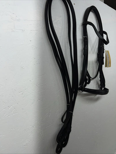 New Silver Fox Black Full Weymouth Show Bridle #20-05677-2-0 BB-36