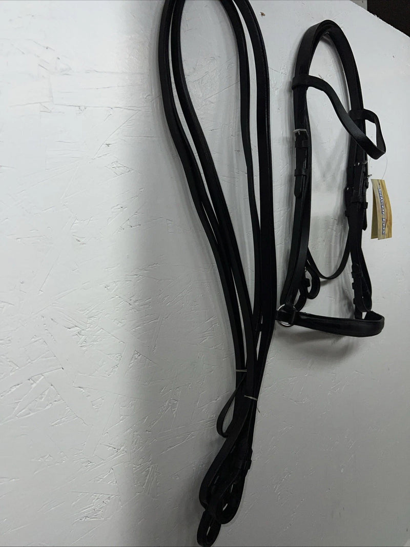 New Silver Fox Black Full Weymouth Show Bridle #20-05677-2-0 BB-36 