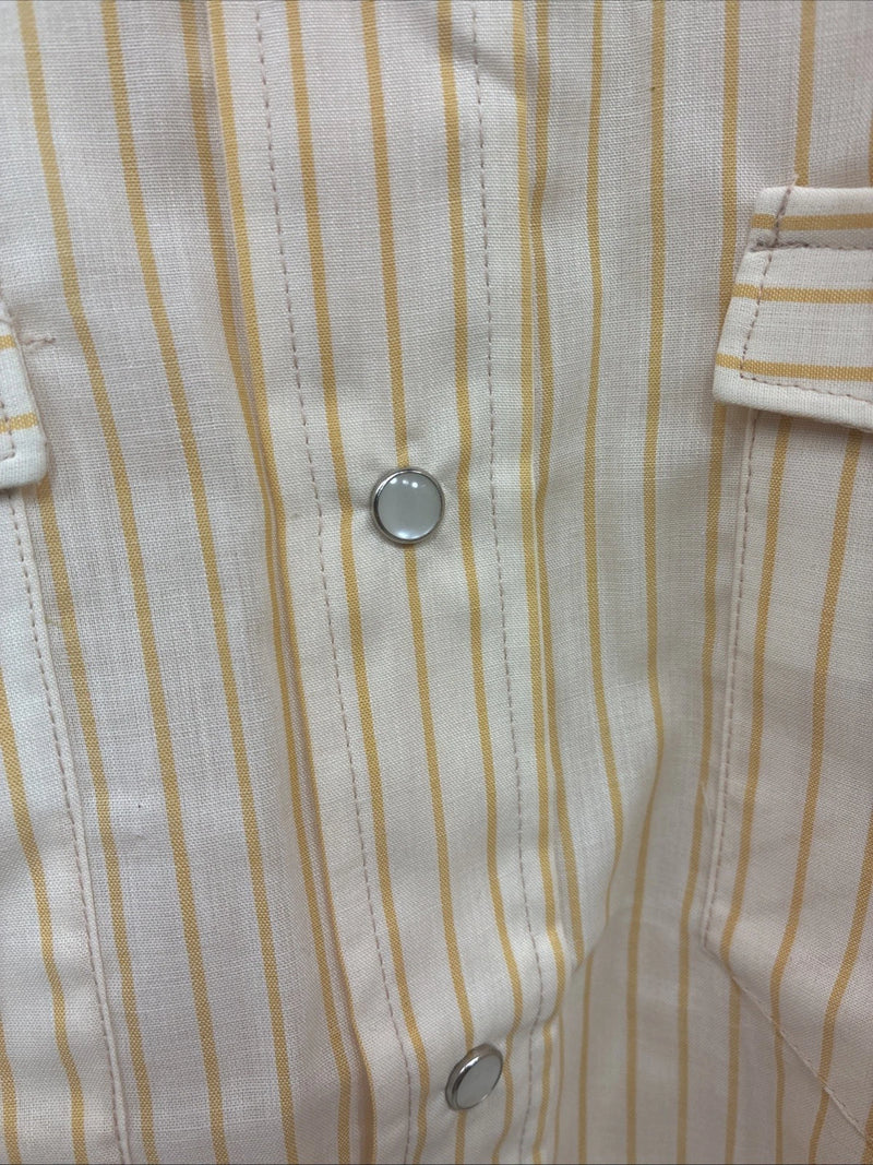 New Men’s Miller Yellow Stripe Long Sleeve Pearl Snap 15 X 32 Medium T-78