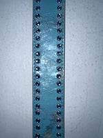 New Blue Genuine Leather 3D  Blue Bling 34” Belt #677 Z-83
