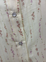 New Women’s White Horse Yellow Floral Long Sleeve Pearl Snap Size XL YY-46 