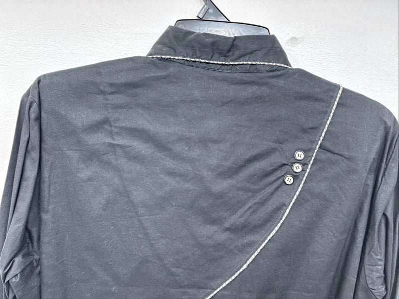 New Women’s Mine & Bills Black Design Long Sleeve Button Up Large MM-126