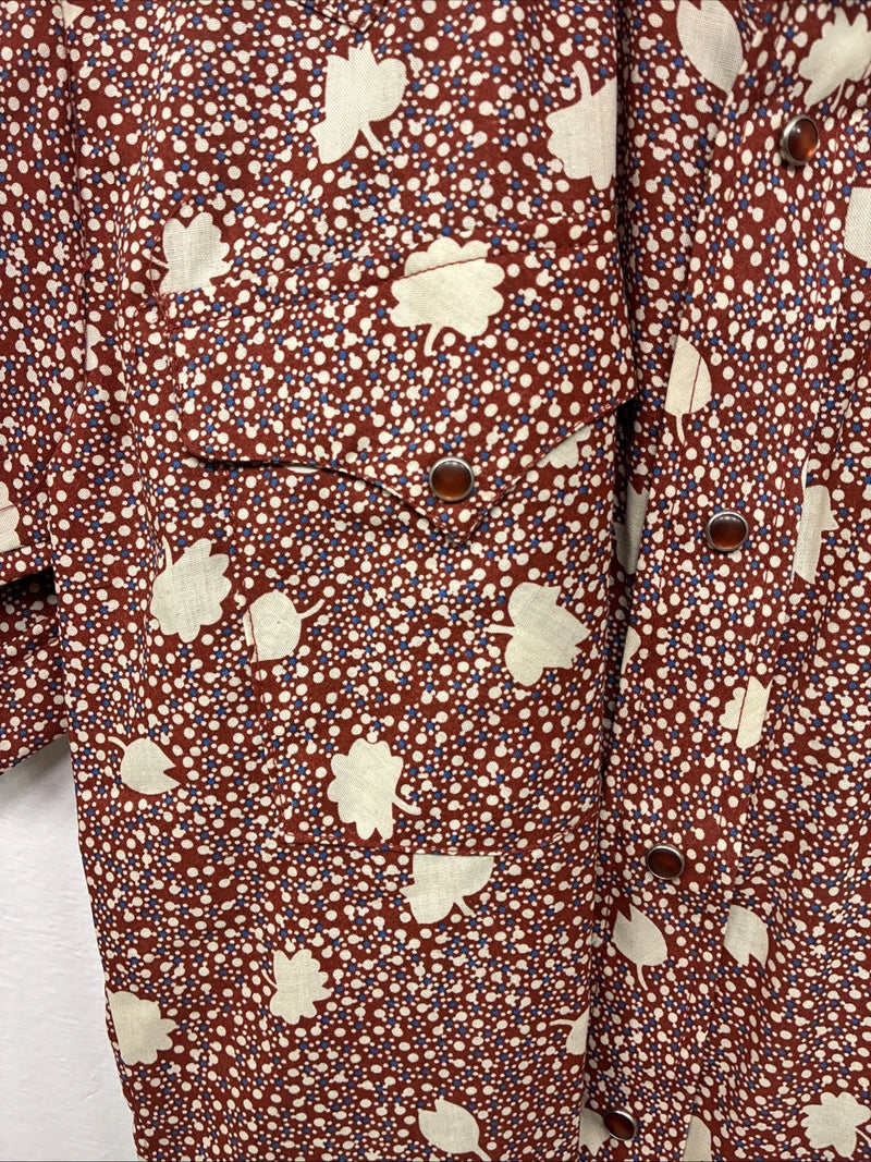 New Women’s Panhandle Slim Floral Long Sleeve Pearl snap Size 14.5 MM-1