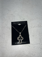 New Women’s Silver Strike Black 3D Cross Necklace N140 A-69