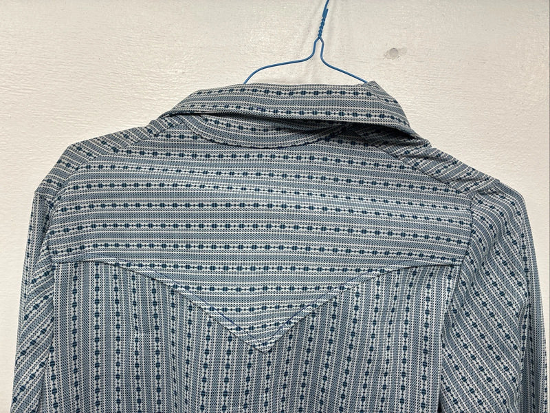 New Women’s Panhandle Slim Blue Design Half Zip Long Sleeve Size 38 YY-9