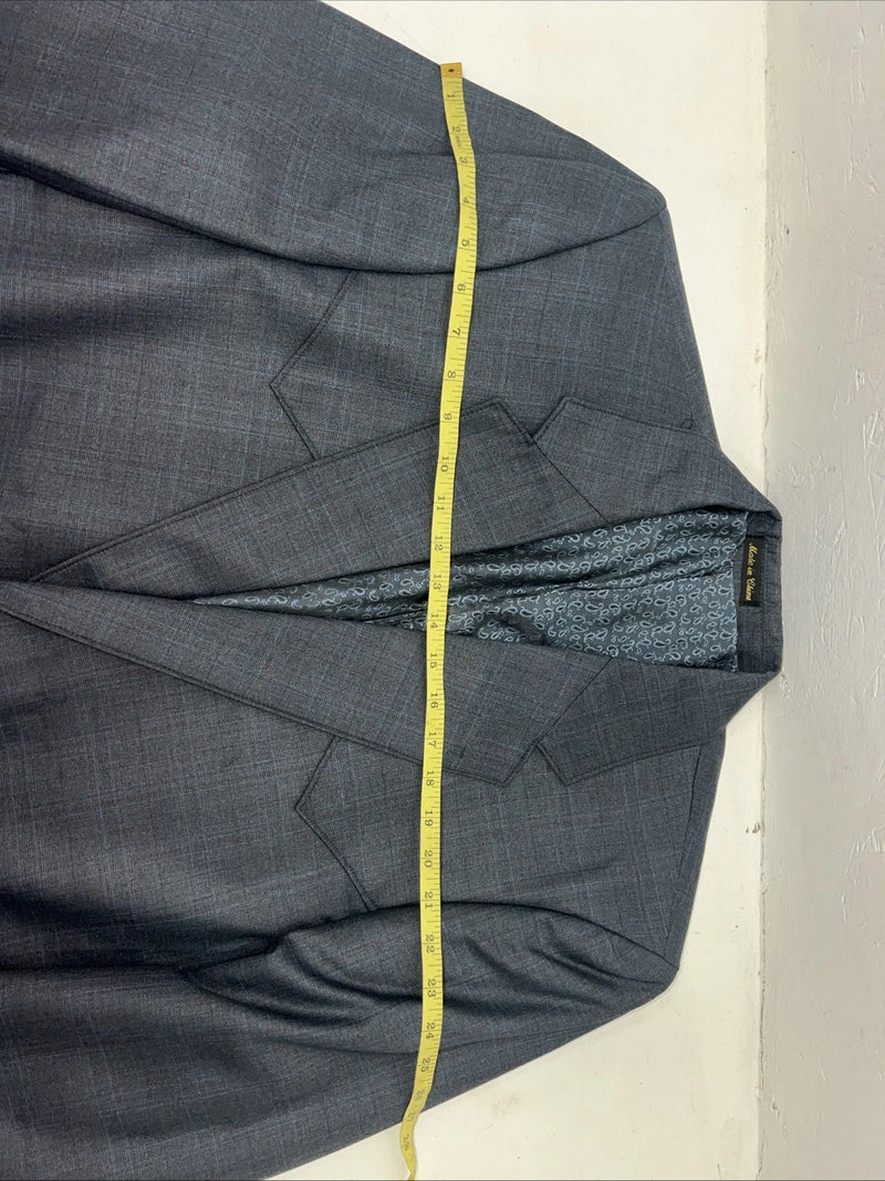 New Men’s Circle S Blue Plaid Suit Jacket 48R #25832 X-607