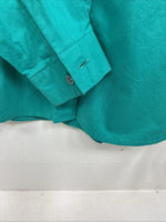 New Women’s Mine & Bills Blue Design Long Sleeve Button Up Small DD-107