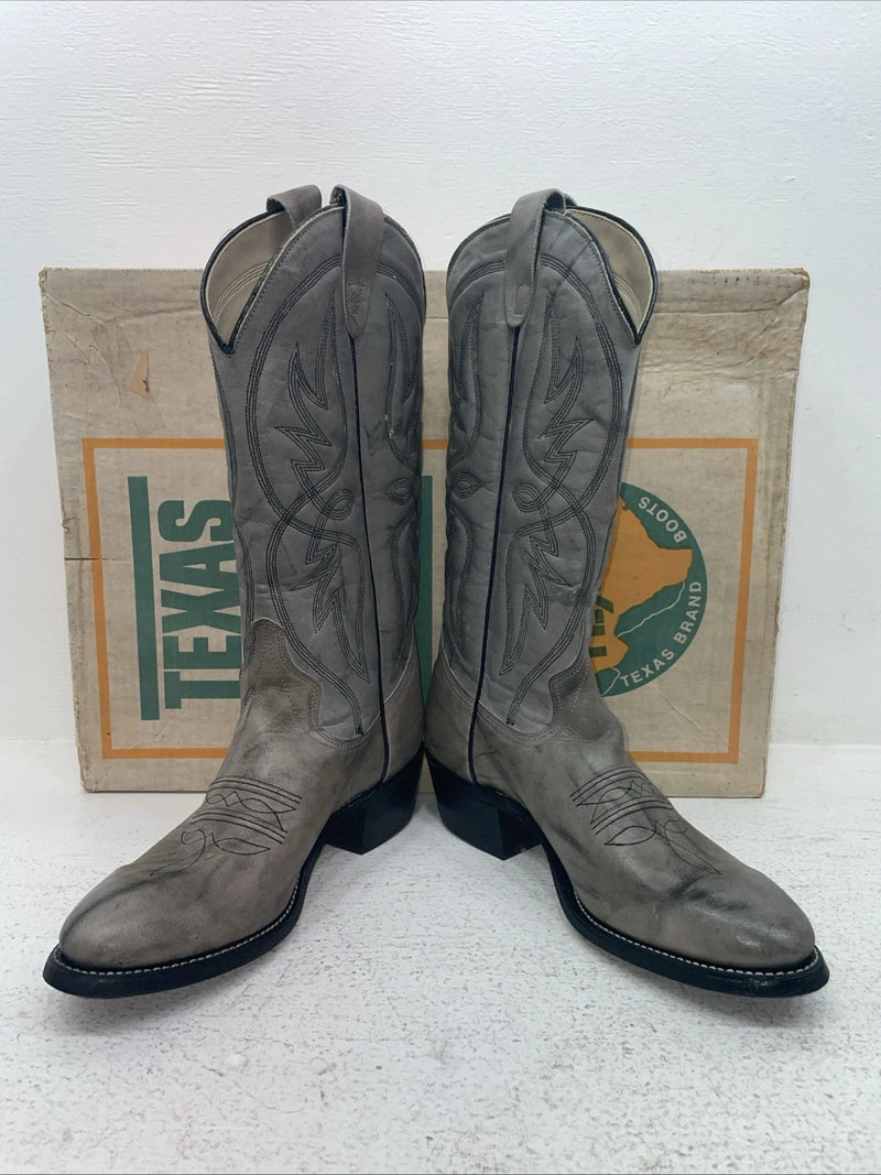 New Men’s Gray Texas Brand Cowboy Boots. 6802 8.5 8 1/2 D. 3-78