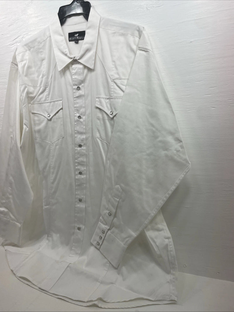 New Men’s Western Express White Long Sleeve Pearl Snap XXXL