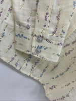 New Women’s White Horse Yellow Floral Long Sleeve Pearl Snap Small DD-47