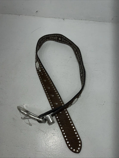 New Nocona Brown Fur Genuine Leather Belt Small #N3441002 W-18