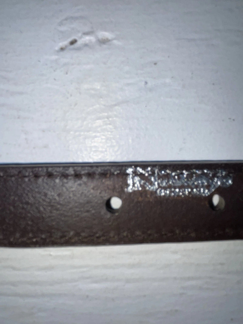 New Brown Genuine Leather Nocona Silver Pendent 30” Belt #N3420402 JJ-137
