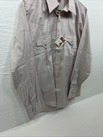 New Men’s ELY Cattleman Off White Long Sleeve Pearl Snap 15 X 34 Medium E-46