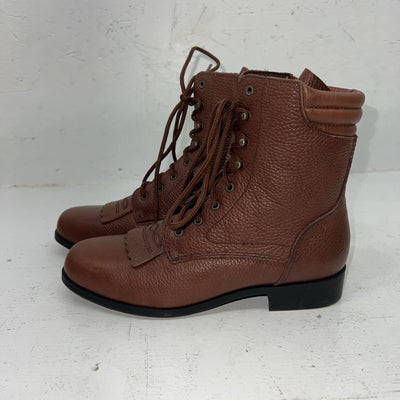 New Women’s Brown Lace Up Acme Cowboy Boots. 4479 6 M. 20-87