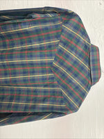New Men’s ELY Plains Green Plaid Long Sleeve Pearl Snap 16.5 X 34 Large R-19