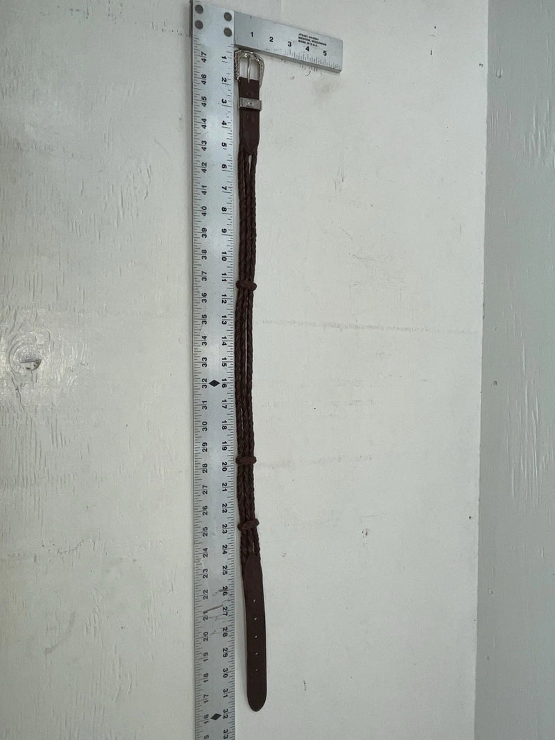 New Brown Genuine Leather Braided Rope 28” Belt #02/4703 JJ-48