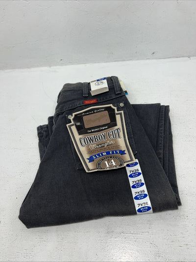 New Men’s Grey Cowboy Cut Wrangler Slim Fit Denim Jeans. 7x36 F-36