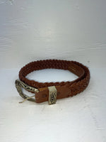 New Brown Genuine Leather Braided 32” Belt #02/4709 JJ-6