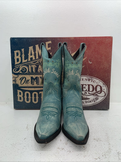 New Women’s Turquoise Laredo Cowboy Boots. 3127 8.5 8 1/2 M. 7-23