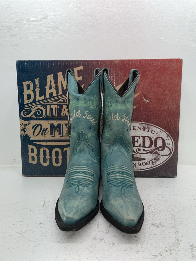 New Women’s Turquoise Laredo Cowboy Boots. 3127 8.5 8 1/2 M. 7-23