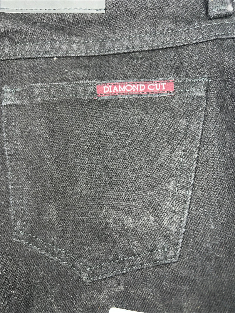 New Women’s Black Diamond Cut Denim Jeans. 13/14x36 M-12
