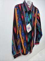 New Women’s Country Charmer Multicolor Design Long Sleeev Pearl Snap Large MM-73