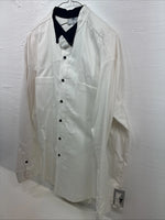 New Men’s Cowboy Threads White Black Long Sleeve Button Up Large V-98