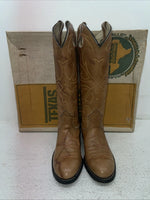 New Womens Brown Texas Brand Cowboy Boots. L 195 5 M. 2-80