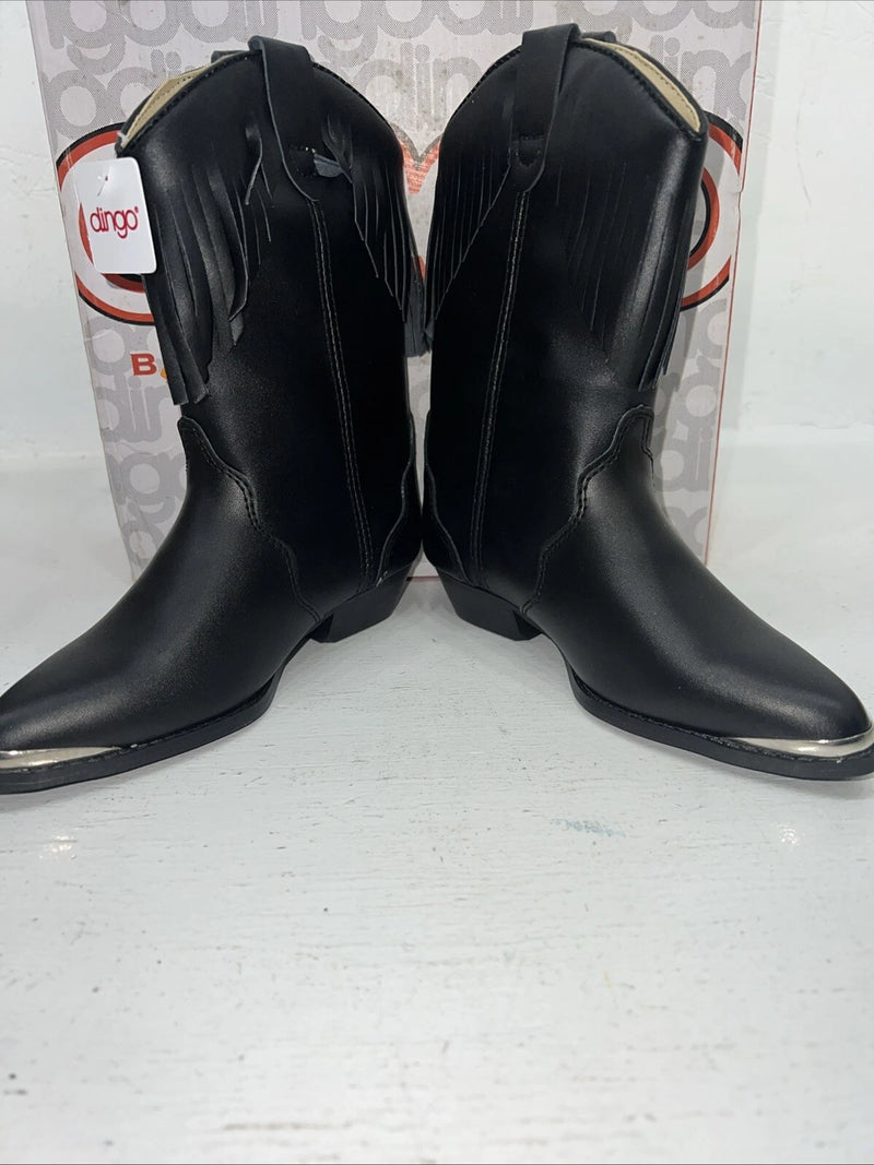 New Children’s Black Dingo Cowboy Boots With Fringe. 11.5 11 1/2 D. 24-117