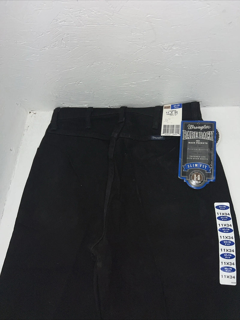 New Women’s Black Bareback Slim Fit Wrangler Denim Jeans. 11x34 I-3