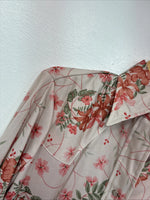 New Women’s Dickson Jenkins Pink Floral Long Sleeve Pearl Snap Size 32 MM-56