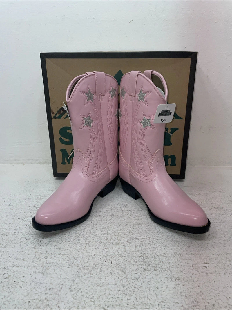 New Kids Pink With Fringe Smoky Mountain Cowboy Boots. 1058 C 13.5 13 1/2. 23-67