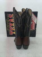 New Men’s Brown Texas Brand Cowboy Boots. M 631 8 D. 1-100