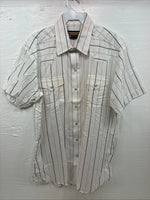 New Men’s Panhandle Slim White Stripe Short Sleeve Pearl Snap 16.5 Large CC-6