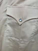 New Men’s Champion Western Tan Plaid Long Sleeve Pearl Snap 15 Medium X-31