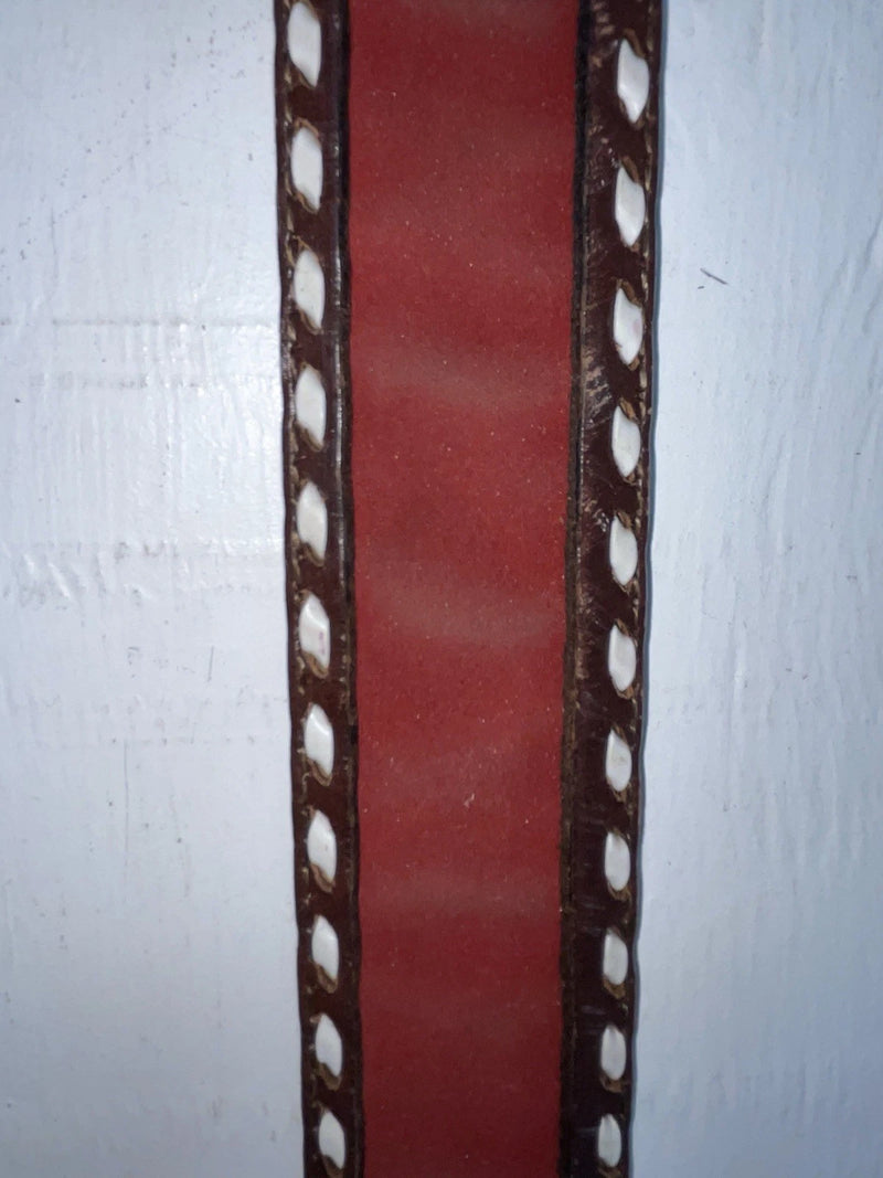 New Red Genuine Leather Longhorn Tooled 34” Belt #82828 JJ-34