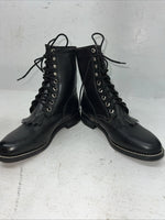 New Women’s Black Lace Up Acme Cowboy Boots. 4800 7 M. 18-110
