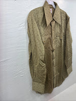 New Men’s Tem Tex Green Designed Long Sleeve Pearl Snap 15.5 Medium X-13