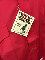 New Men’s ELY Cattleman Red Short Sleeve Pearl Snap 18 2XL AA-110