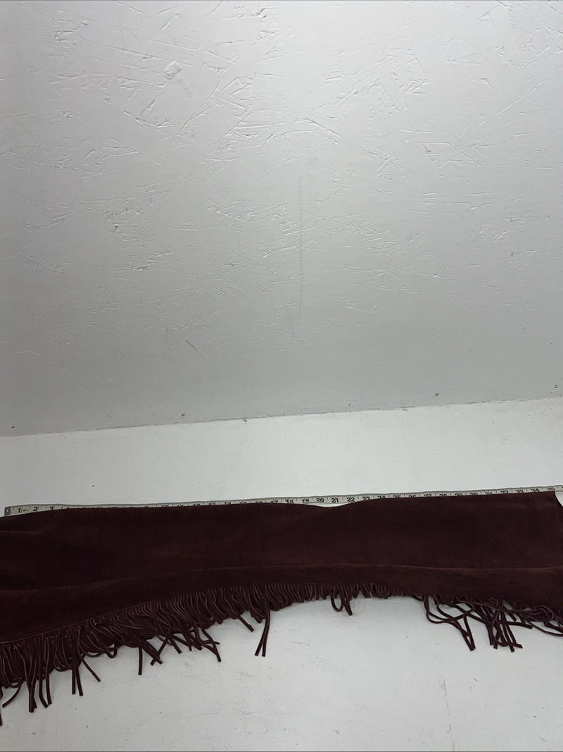 New Burgundy Congress Leather Show Chaps Adjustable Waist 31” N-23