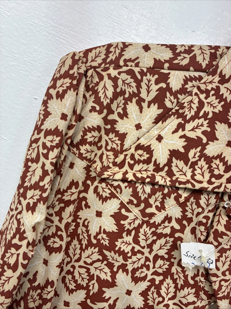 New Women’s Tem Tex Floral Design Long Sleeve Pearl Snap Size 32 MM-83