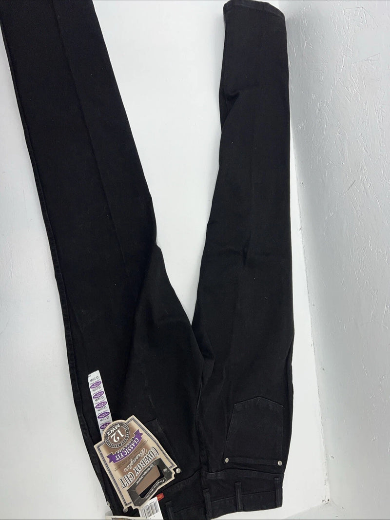 New Men’s Black Cowboy Cut Classic Fit Wrangler Jeans. 13/14x34 G-1
