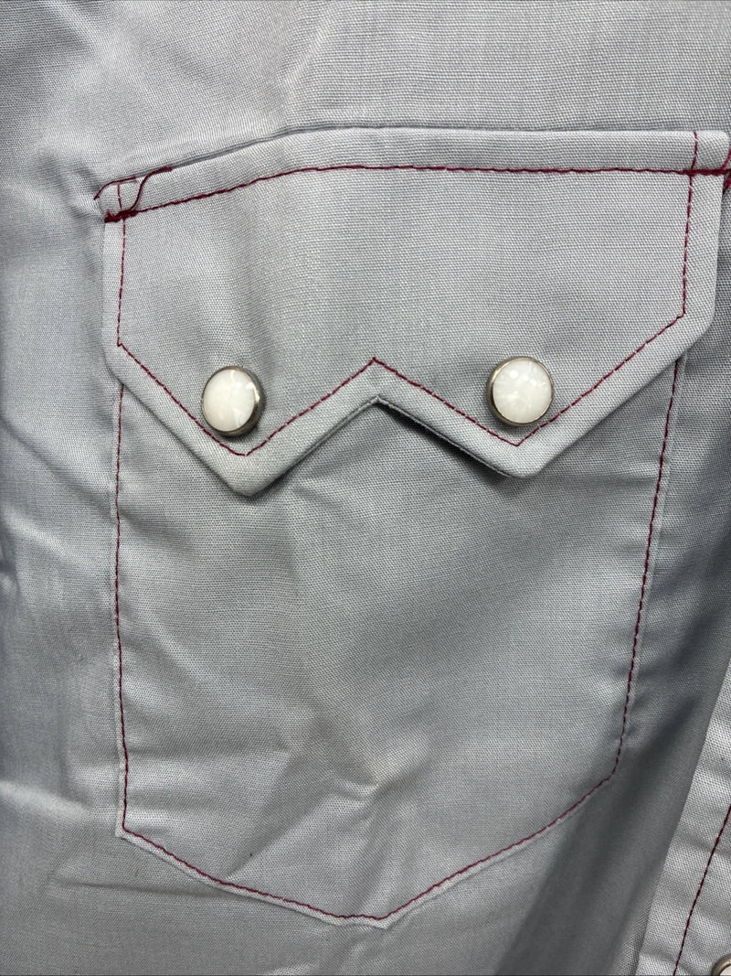 New Men’s Dee-Cee Gray Red Long Sleeve Pearl Snap 16 X 33 Large R-10