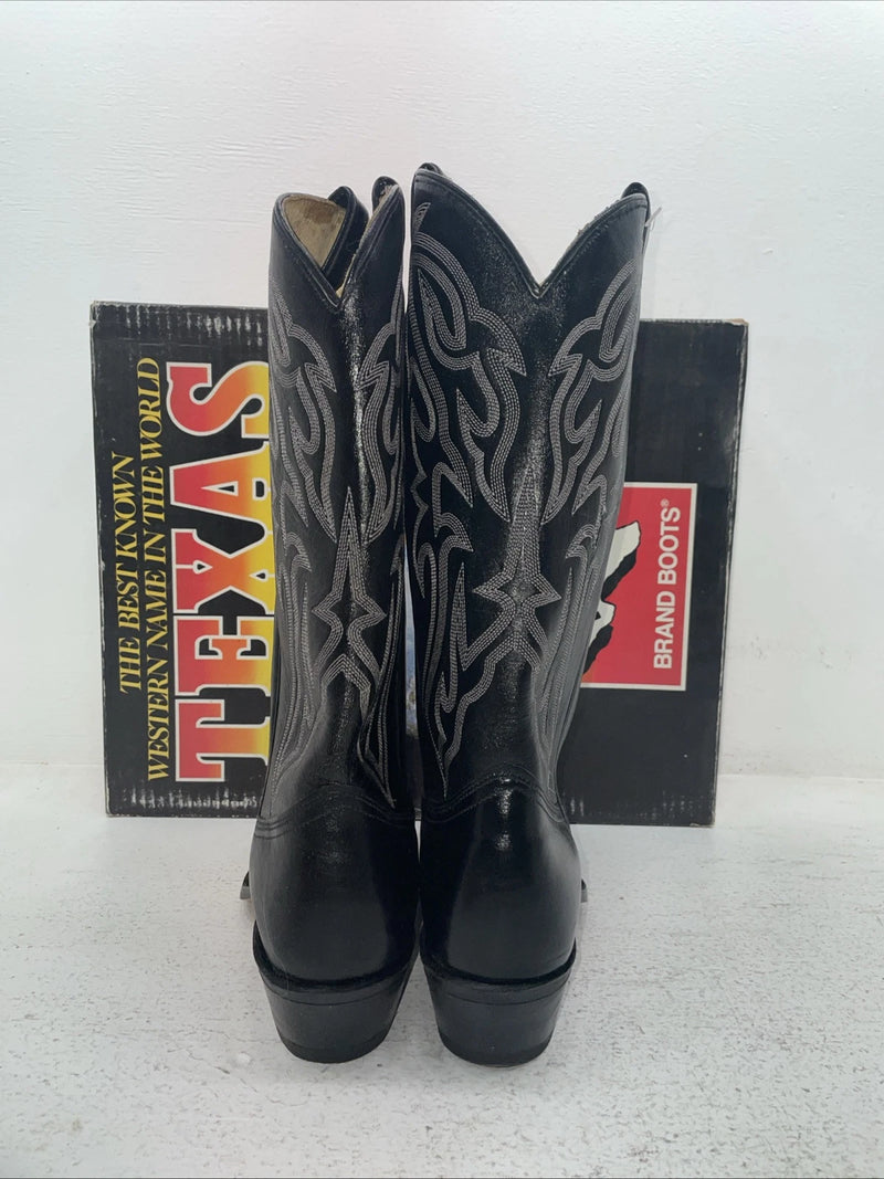 New Men’s Black Texas Brand Cowboy Boots. 7800 8.5 8 1/2 D. 4-116
